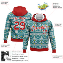Загрузить изображение в средство просмотра галереи, Custom Stitched Teal Red-White Christmas 3D Sports Pullover Sweatshirt Hoodie