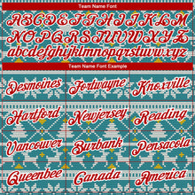 Загрузить изображение в средство просмотра галереи, Custom Stitched Teal Red-White Christmas 3D Sports Pullover Sweatshirt Hoodie