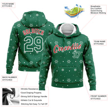 Загрузить изображение в средство просмотра галереи, Custom Stitched Kelly Green Red-White Christmas 3D Sports Pullover Sweatshirt Hoodie