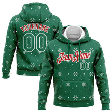 Загрузить изображение в средство просмотра галереи, Custom Stitched Kelly Green Red-White Christmas 3D Sports Pullover Sweatshirt Hoodie