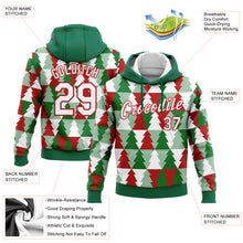 Загрузить изображение в средство просмотра галереи, Custom Stitched Kelly Green White-Red Christmas Tree 3D Sports Pullover Sweatshirt Hoodie