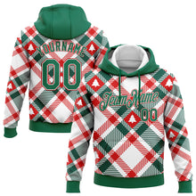 Load image into Gallery viewer, Custom Stitched White Kelly Green-Red Christmas Tree 3D Sports Pullover Sweatshirt Hoodie