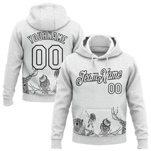Загрузить изображение в средство просмотра галереи, Custom Stitched White Black Merry Christmas Animals In Winter 3D Sports Pullover Sweatshirt Hoodie