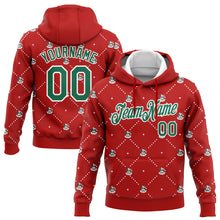Загрузить изображение в средство просмотра галереи, Custom Stitched Red Kelly Green-White Christmas Dog Wearing Santa Claus Costume 3D Sports Pullover Sweatshirt Hoodie
