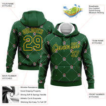 Charger l'image dans la galerie, Custom Stitched Green Gold Christmas Dog Wearing Santa Claus Costume 3D Sports Pullover Sweatshirt Hoodie
