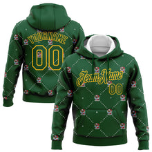 Charger l'image dans la galerie, Custom Stitched Green Gold Christmas Dog Wearing Santa Claus Costume 3D Sports Pullover Sweatshirt Hoodie