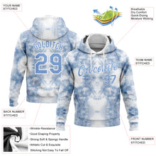 Загрузить изображение в средство просмотра галереи, Custom Stitched Tie Dye Light Blue-White 3D Watercolor Sports Pullover Sweatshirt Hoodie
