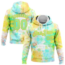 Загрузить изображение в средство просмотра галереи, Custom Stitched Tie Dye Pea Green-Yellow 3D Watercolor Sports Pullover Sweatshirt Hoodie