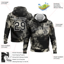 Laden Sie das Bild in den Galerie-Viewer, Custom Stitched Tie Dye Black-White 3D Abstract Style Sports Pullover Sweatshirt Hoodie