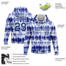 Load image into Gallery viewer, Custom Stitched Tie Dye Royal-White 3D Watercolor Sports Pullover Sweatshirt Hoodie