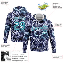 Load image into Gallery viewer, Custom Stitched Tie Dye Teal-White 3D Hippie Batik Sports Pullover Sweatshirt Hoodie