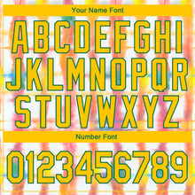 Load image into Gallery viewer, Custom Stitched Tie Dye Yellow-Kelly Green 3D Rainbow Watercolor Sports Pullover Sweatshirt Hoodie