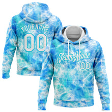 Загрузить изображение в средство просмотра галереи, Custom Stitched Tie Dye White-Sky Blue 3D Abstract Style Sports Pullover Sweatshirt Hoodie