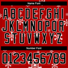 Charger l'image dans la galerie, Custom Red Black-White Christmas Snowman 3D Hockey Lace Neck Jersey