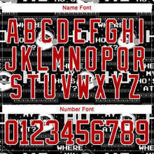 Charger l'image dans la galerie, Custom Black Red-White Christmas Santa Claus 3D Hockey Lace Neck Jersey