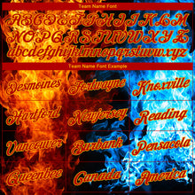 Load image into Gallery viewer, Custom Red Gold-Royal 3D Pattern Design Flame Authentic Basketball Jersey