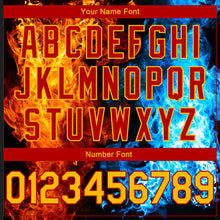 Load image into Gallery viewer, Custom Red Gold-Royal 3D Pattern Design Flame Authentic Basketball Jersey