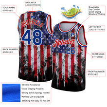 Загрузить изображение в средство просмотра галереи, Custom White Royal-Red 3D American Flag Fashion Authentic Basketball Jersey