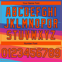 Загрузить изображение в средство просмотра галереи, Custom Royal Orange-Navy 3D Pattern Tropical Hawaii Palm Trees Authentic Basketball Jersey