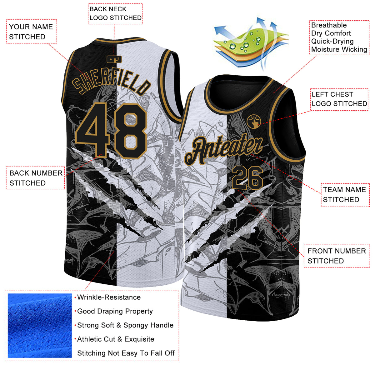 Custom Navy Square Grid Graffiti Pattern Sports Uniform Basketball Jersey main image 0