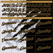 Загрузить изображение в средство просмотра галереи, Custom Graffiti Pattern Black-Old Gold 3D Scratch Authentic Basketball Jersey