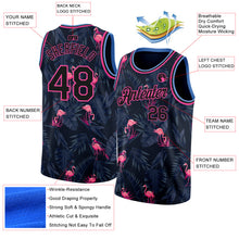 Laden Sie das Bild in den Galerie-Viewer, Custom Black Pink-Light Blue 3D Pattern Design Flamingo Authentic Basketball Jersey