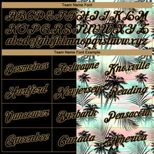 Загрузить изображение в средство просмотра галереи, Custom Black Old Gold 3D Pattern Tropical Hawaii Palm Trees Authentic Basketball Jersey