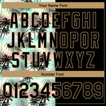 Загрузить изображение в средство просмотра галереи, Custom Black Old Gold 3D Pattern Tropical Hawaii Palm Trees Authentic Basketball Jersey