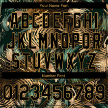 Загрузить изображение в средство просмотра галереи, Custom Black Old Gold 3D Pattern Tropical Hawaii Palm Leaves Authentic Basketball Jersey