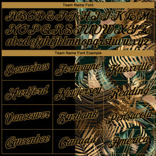 Загрузить изображение в средство просмотра галереи, Custom Black Old Gold 3D Pattern Tropical Hawaii Palm Leaves Authentic Basketball Jersey
