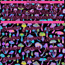 Laden Sie das Bild in den Galerie-Viewer, Custom Black Pink 3D Pattern Design Magic Mushrooms Psychedelic Hallucination Authentic Basketball Jersey