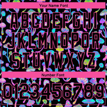 Laden Sie das Bild in den Galerie-Viewer, Custom Black Pink 3D Pattern Design Magic Mushrooms Psychedelic Hallucination Authentic Basketball Jersey