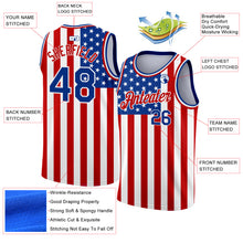 Загрузить изображение в средство просмотра галереи, Custom White Royal-Red 3D American Flag Fashion Authentic Basketball Jersey
