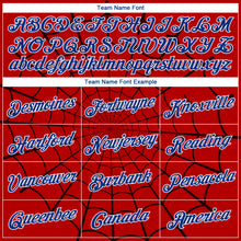 Load image into Gallery viewer, Custom Red Royal-White 3D Pattern Design Spider Web Authentic Basketball Jersey