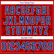 Load image into Gallery viewer, Custom Red Royal-White 3D Pattern Design Spider Web Authentic Basketball Jersey