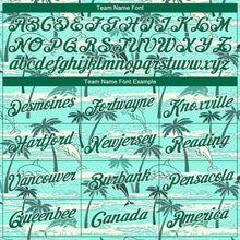Загрузить изображение в средство просмотра галереи, Custom Teal Kelly Green-White 3D Pattern Tropical Hawaii Palm Trees Authentic Basketball Jersey