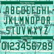 Загрузить изображение в средство просмотра галереи, Custom Teal Kelly Green-White 3D Pattern Tropical Hawaii Palm Trees Authentic Basketball Jersey