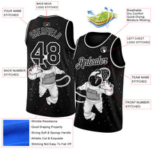 Загрузить изображение в средство просмотра галереи, Custom Black White 3D Pattern Design Astronaut Authentic Basketball Jersey