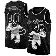 Загрузить изображение в средство просмотра галереи, Custom Black White 3D Pattern Design Astronaut Authentic Basketball Jersey