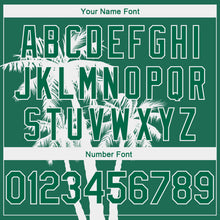 Load image into Gallery viewer, Custom Kelly Green White 3D Pattern Tropical Hawaii Coconut Trees Authentic Basketball Jersey