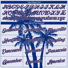 Загрузить изображение в средство просмотра галереи, Custom White Royal-Red 3D Pattern Tropical Hawaii Coconut Trees Authentic Basketball Jersey