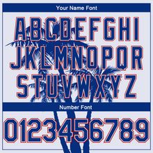 Загрузить изображение в средство просмотра галереи, Custom White Royal-Red 3D Pattern Tropical Hawaii Coconut Trees Authentic Basketball Jersey