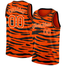 Загрузить изображение в средство просмотра галереи, Custom Orange Cream 3D Pattern Design Tiger Print Authentic Basketball Jersey