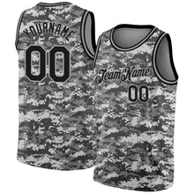 Laden Sie das Bild in den Galerie-Viewer, Custom Camo Black-Gray 3D Authentic Salute To Service Basketball Jersey