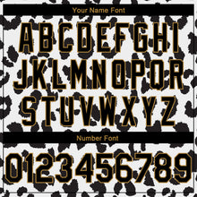 Загрузить изображение в средство просмотра галереи, Custom White Black-Old Gold 3D Pattern Design Leopard Print Authentic Basketball Jersey