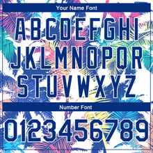 Загрузить изображение в средство просмотра галереи, Custom White Royal 3D Pattern Tropical Hawaii Palm Trees Authentic Basketball Jersey