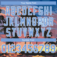 Загрузить изображение в средство просмотра галереи, Custom Light Blue White 3D Pattern Tropical Hawaii Palm Trees Authentic Basketball Jersey