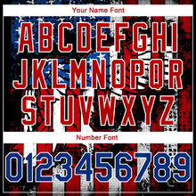 Загрузить изображение в средство просмотра галереи, Custom Black Royal-Red 3D Eagle American Flag Authentic Basketball Jersey
