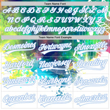 Загрузить изображение в средство просмотра галереи, Custom White Light Blue 3D Pattern Design Music Festival Abstract Colorful Music Grunge Style Authentic Baseball Jersey