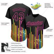 Load image into Gallery viewer, Custom Black Pink 3D Pattern Design Music Festival Abstract Music Soundwave Authentic Baseball Jersey